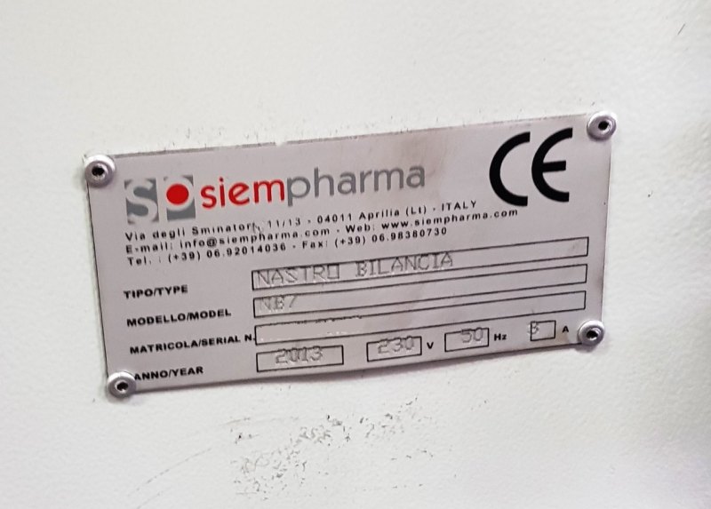 NASTRO BILANCIA CON RULLIERA – SIEMPHARMA – MOD. NB7