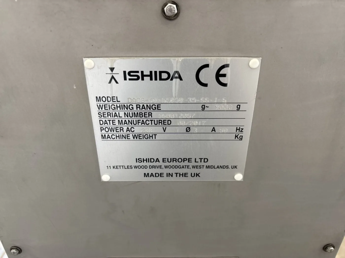 Ishida Co. Ltd. DACS-GN-SE050 checkweigher - Miscellaneous transport - 1