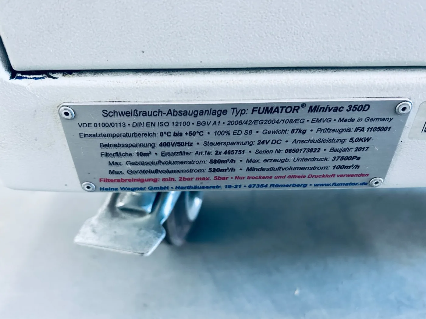 Fumator Minivac 350D Schweißrauchabsaugung - 3