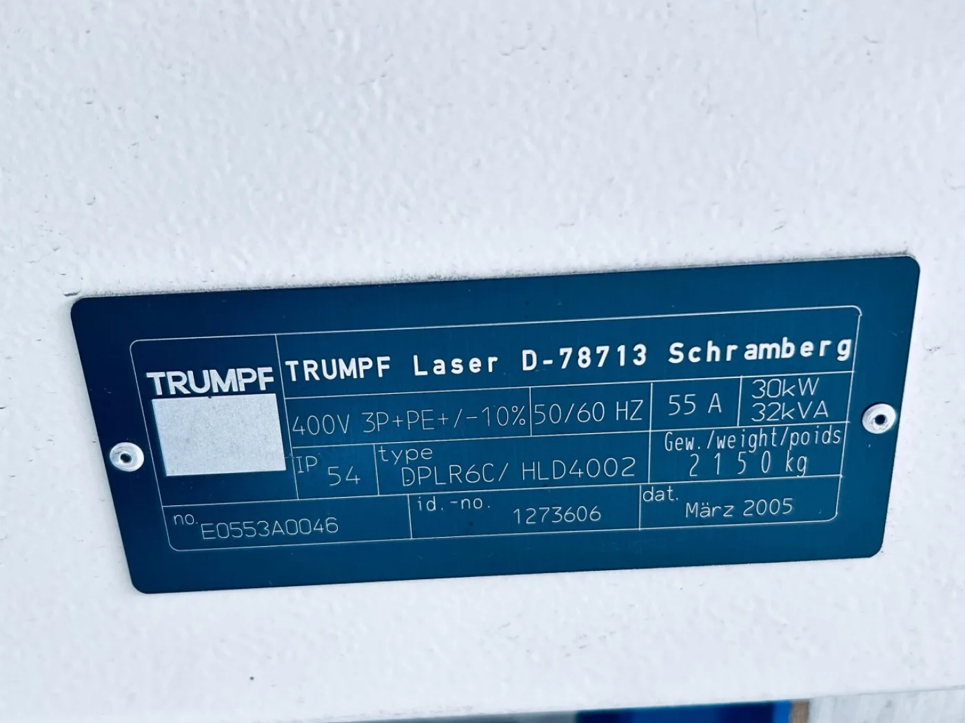TRUMPF Lasereinheit DPLR6C / HLD4002 - 8