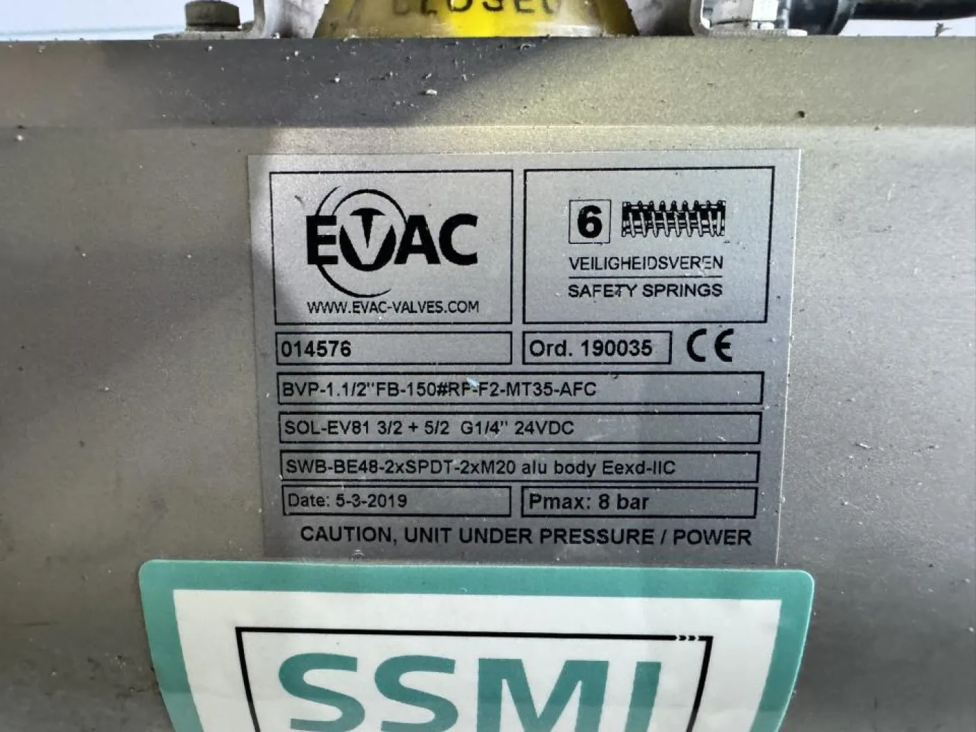 2019 EVAC / Max-Air Pneumatically Actuated Ball Valve Assembly - 3