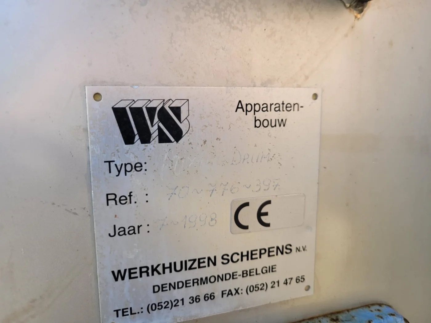 Schepens Inclined Rotary Drum Blender with Spray Bar Arm - Miscellaneous mixer - 7