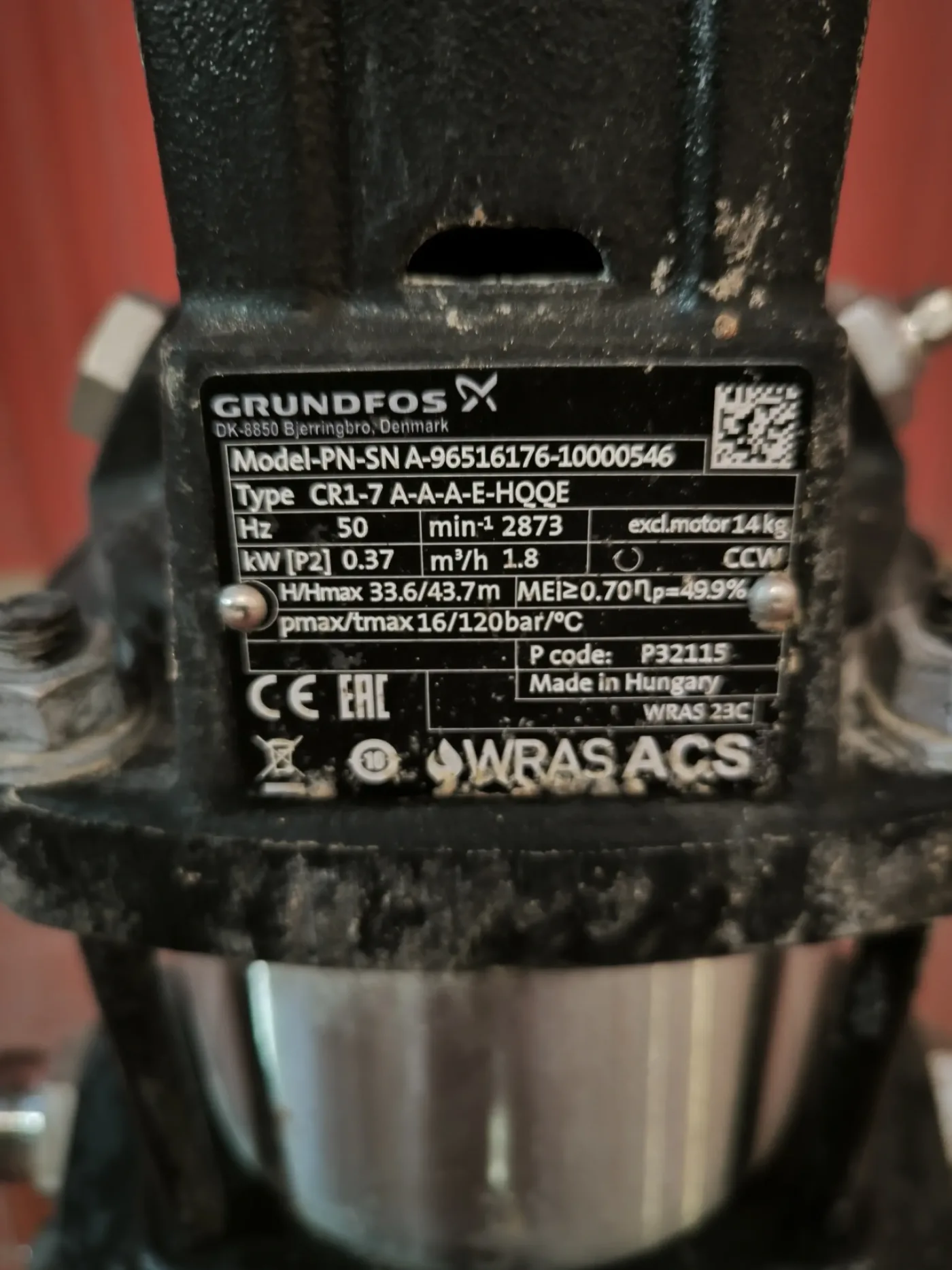 VERTICAL MULTISTAGE CENTRIFUGAL PUMP GRUNDFOS CR1-7 - 4