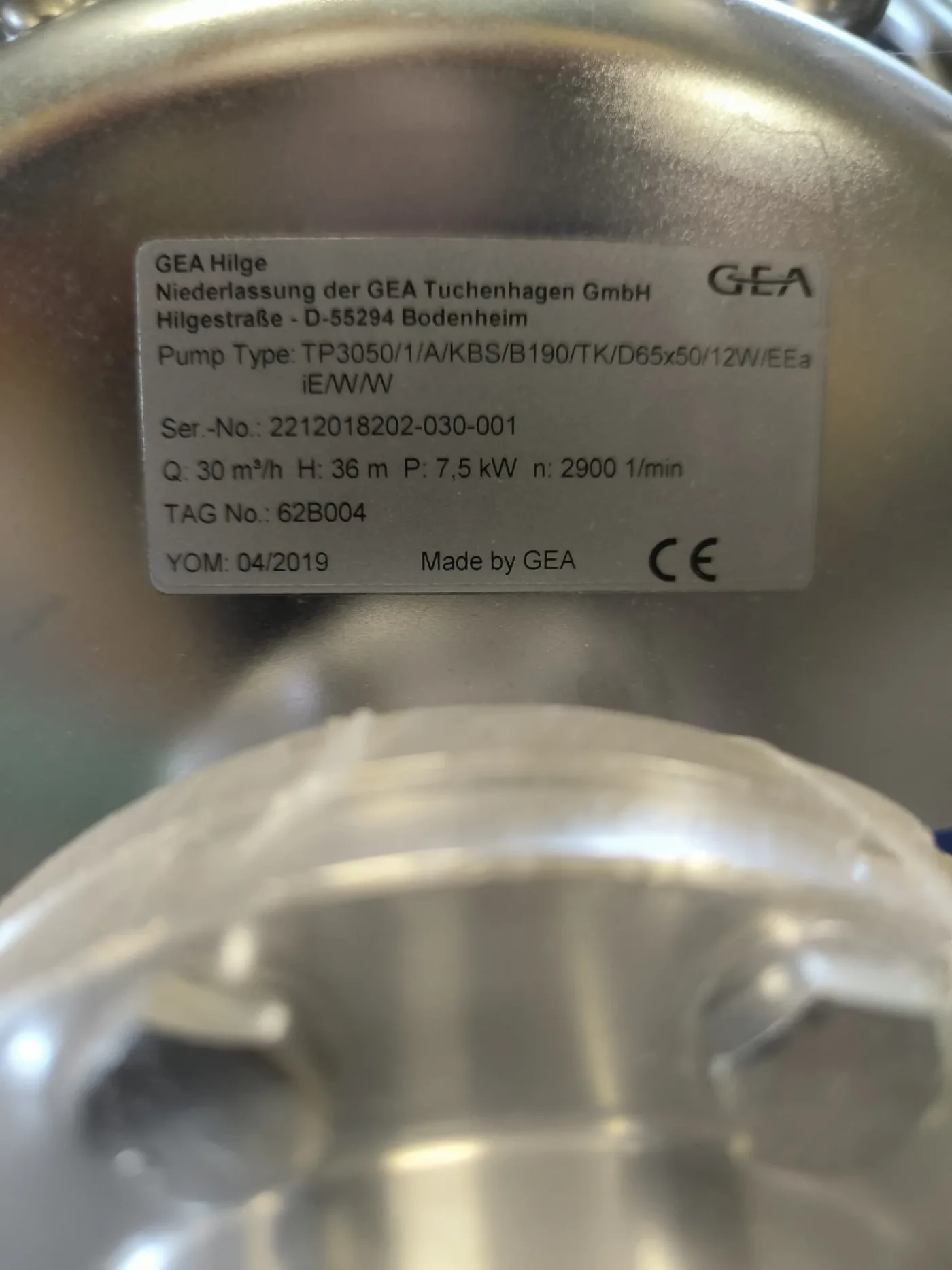 CENTRIFUGAL PUMP GEA TP3050 30 m3/h NEW - 5