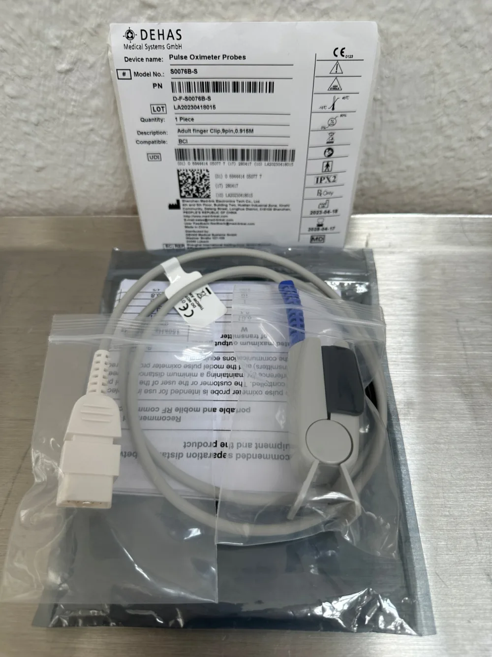 Dehas Medical Finger Clip 9-Pin S0076B-S SpO2 Fingersensor