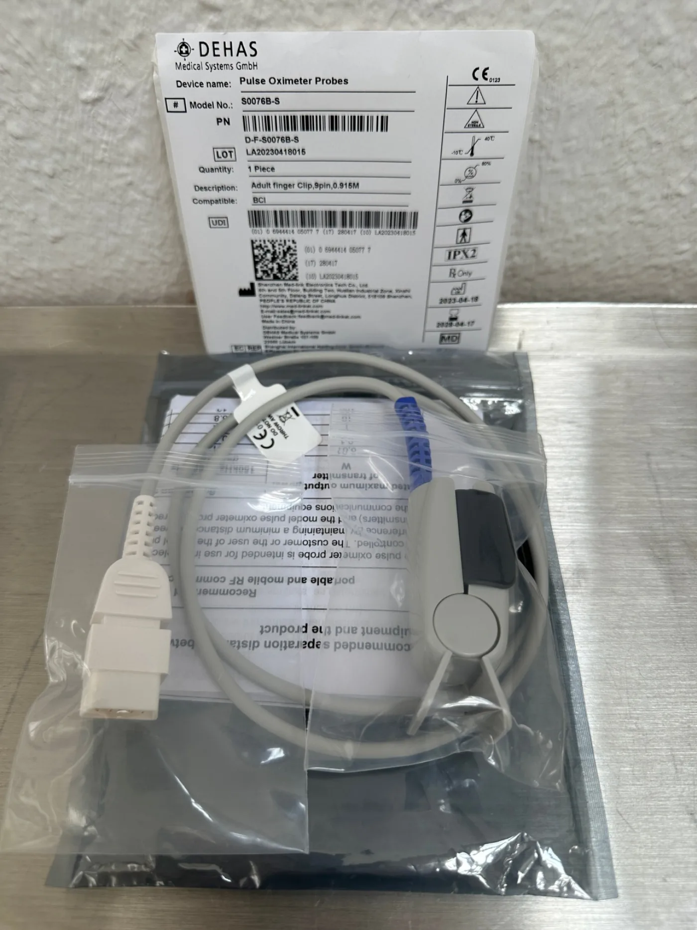 Dehas Medical Finger Clip 9-Pin S0076B-S SpO2 Fingersensor - 1