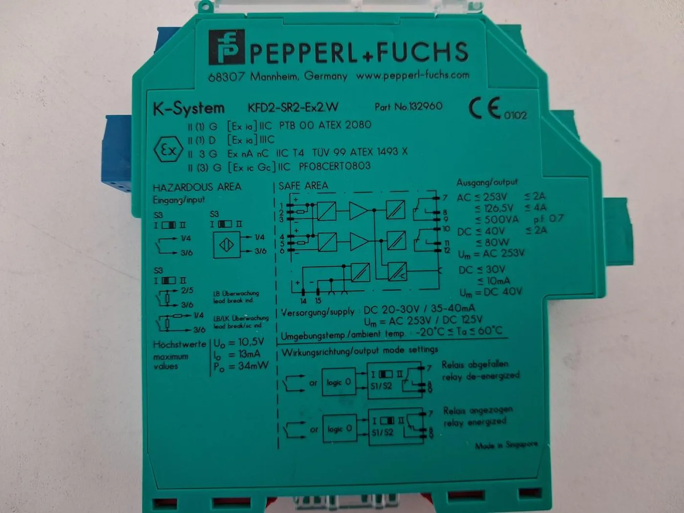 Pepperl+Fuchs KFD2-SR2-Ex2.W Switch Amplifier - 6