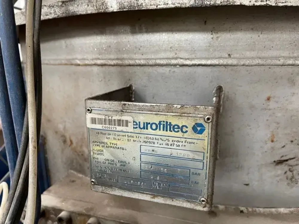 USED EUROFILTEC MONO 1200 STAINLESS STEEL NUCHA FILTER 1.2 M2