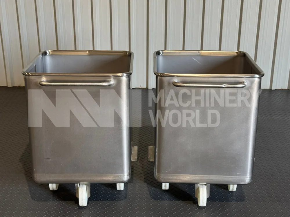 300L Syspal Stainless Steel Mobile Euro Tote Bin (2x Available)