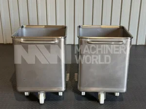 300L Syspal Stainless Steel Mobile Euro Tote Bin (2x Available)