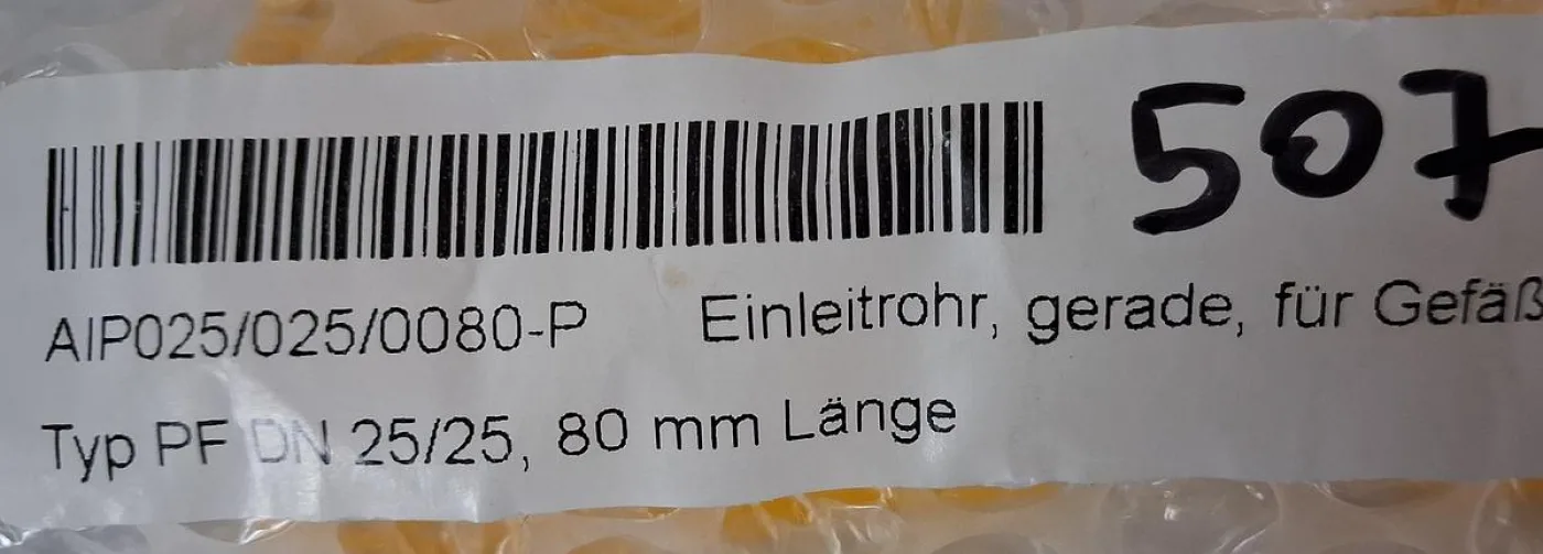 Normag Einleitrohr AIP025/025/0080-P Typ PF - 6