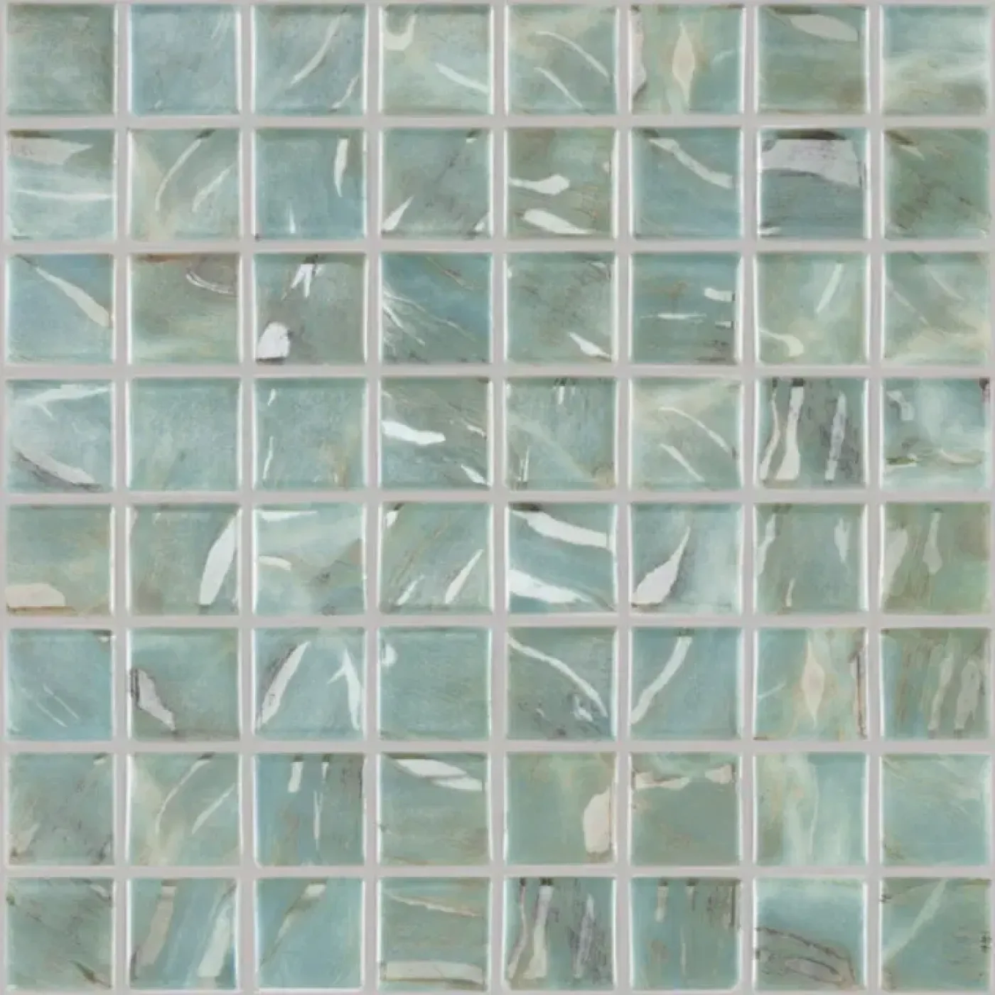 Famoa 10MM Turquoise decor tegel 3.8x3.8 cm - 1