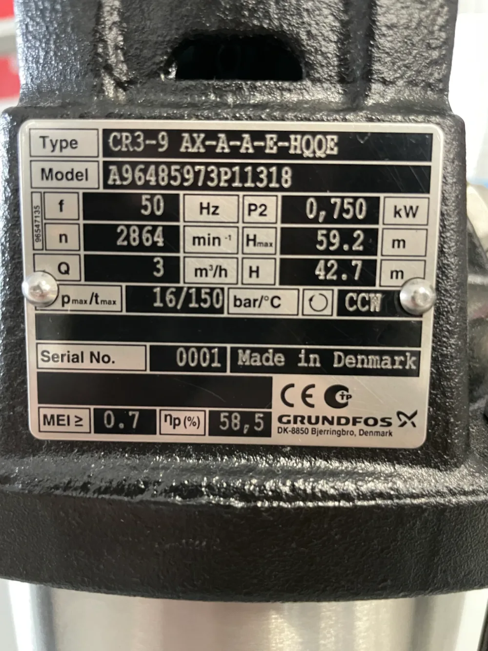 Grundfos Kreiselpumpe CR-3-9