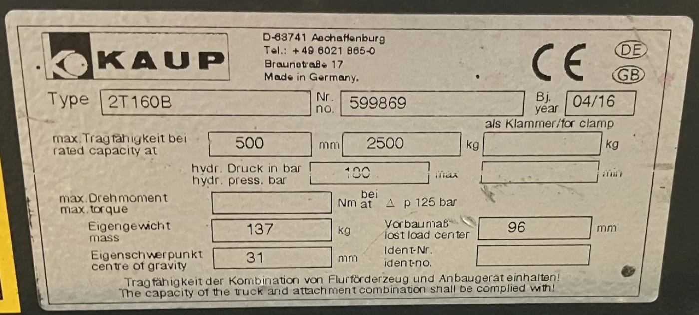 Zinkenverstellgerät Kaup 2T160B (2016) - 4