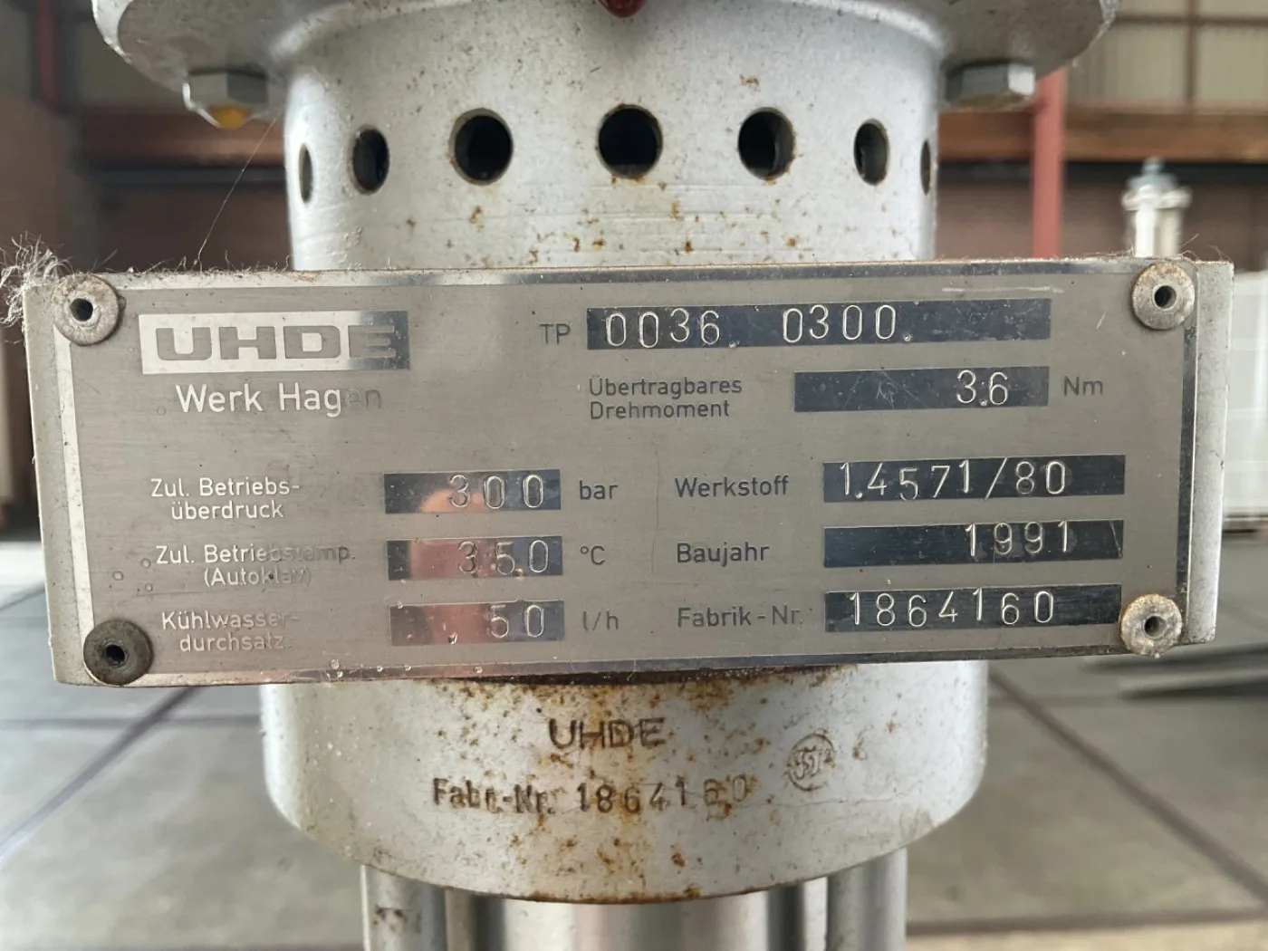 Uhde Hagen 20 l High Pressure - Stainless Steel Reactor - 7