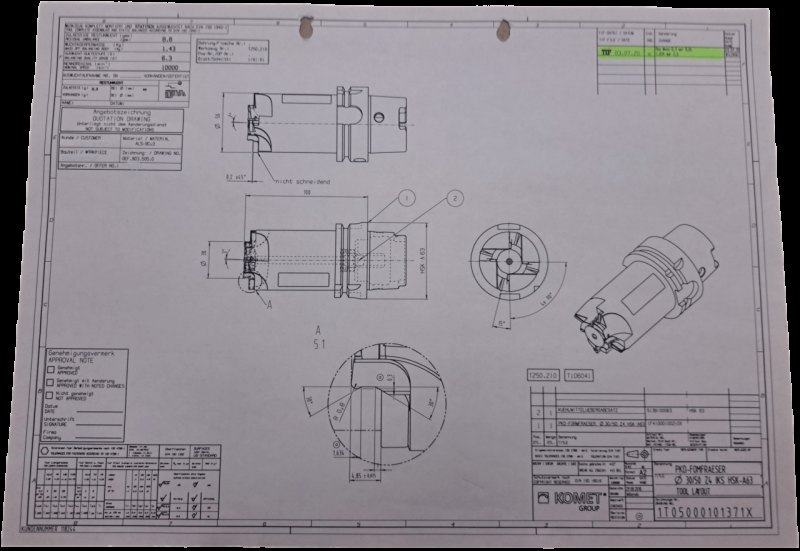 Komet PKD Formfräser Ø30/50 Z4 IKS HSK-A63