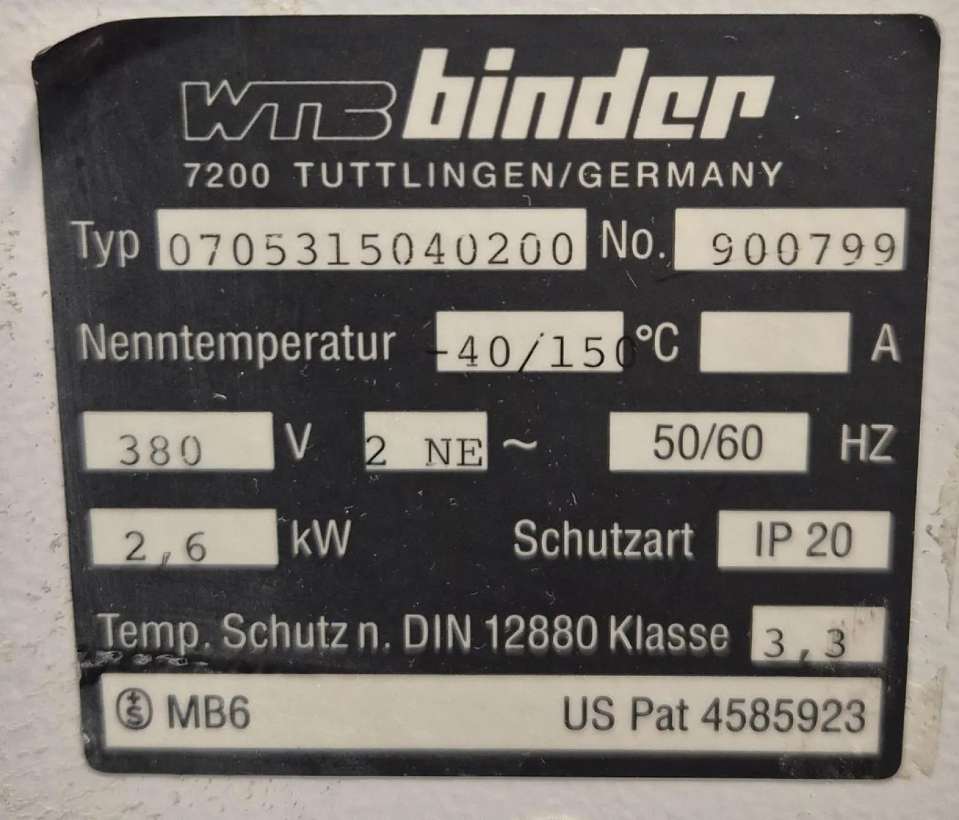 WTB Binder Klimaprüfschrank Typ 0705315040200 - 8