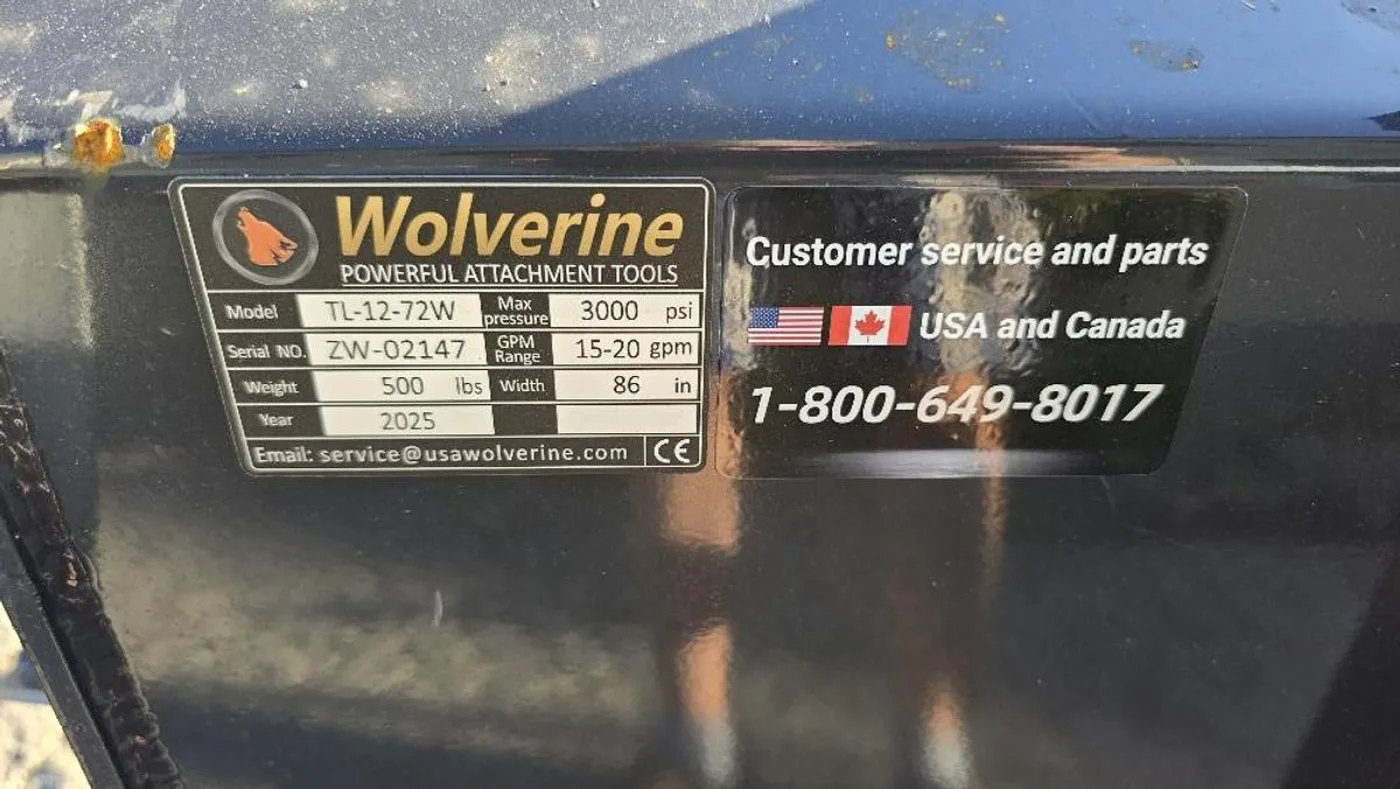 2025 Wolverine Anbaufräse mit Bobcat 115cm Aufnahme TL-12-73 W - 6