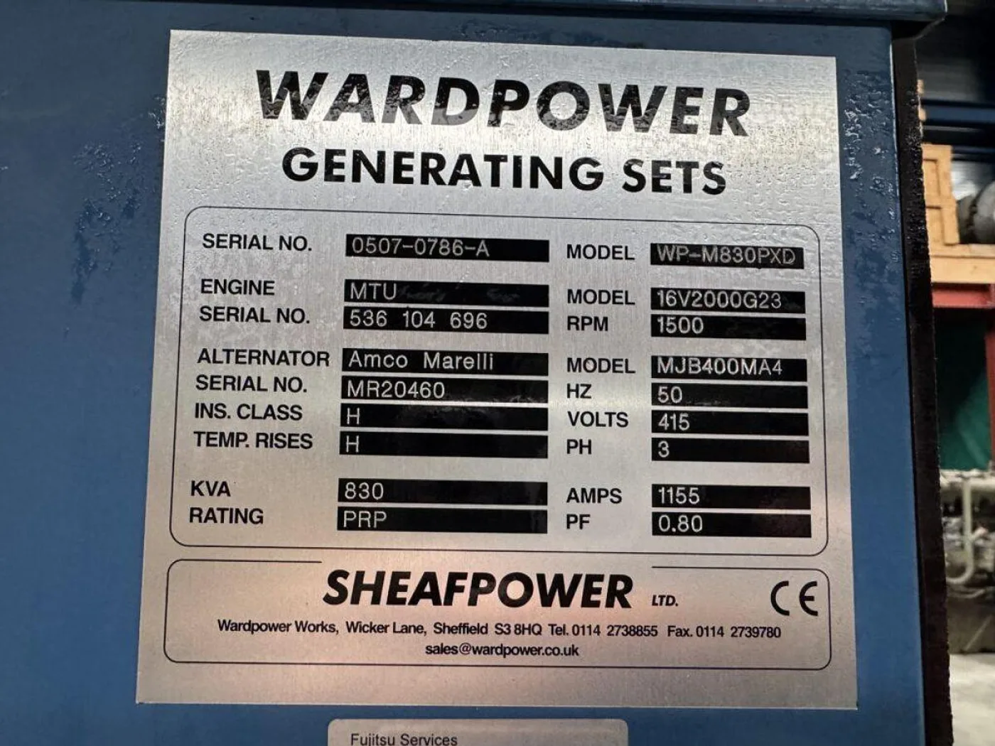 MTU 16V-2000 / MARELLI DIESEL GEN. SET 870 KVA - 8