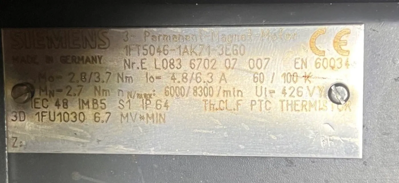SIEMENS 3- Permanent-Magnet-Motor 1FTS0621AG714EGO - 2