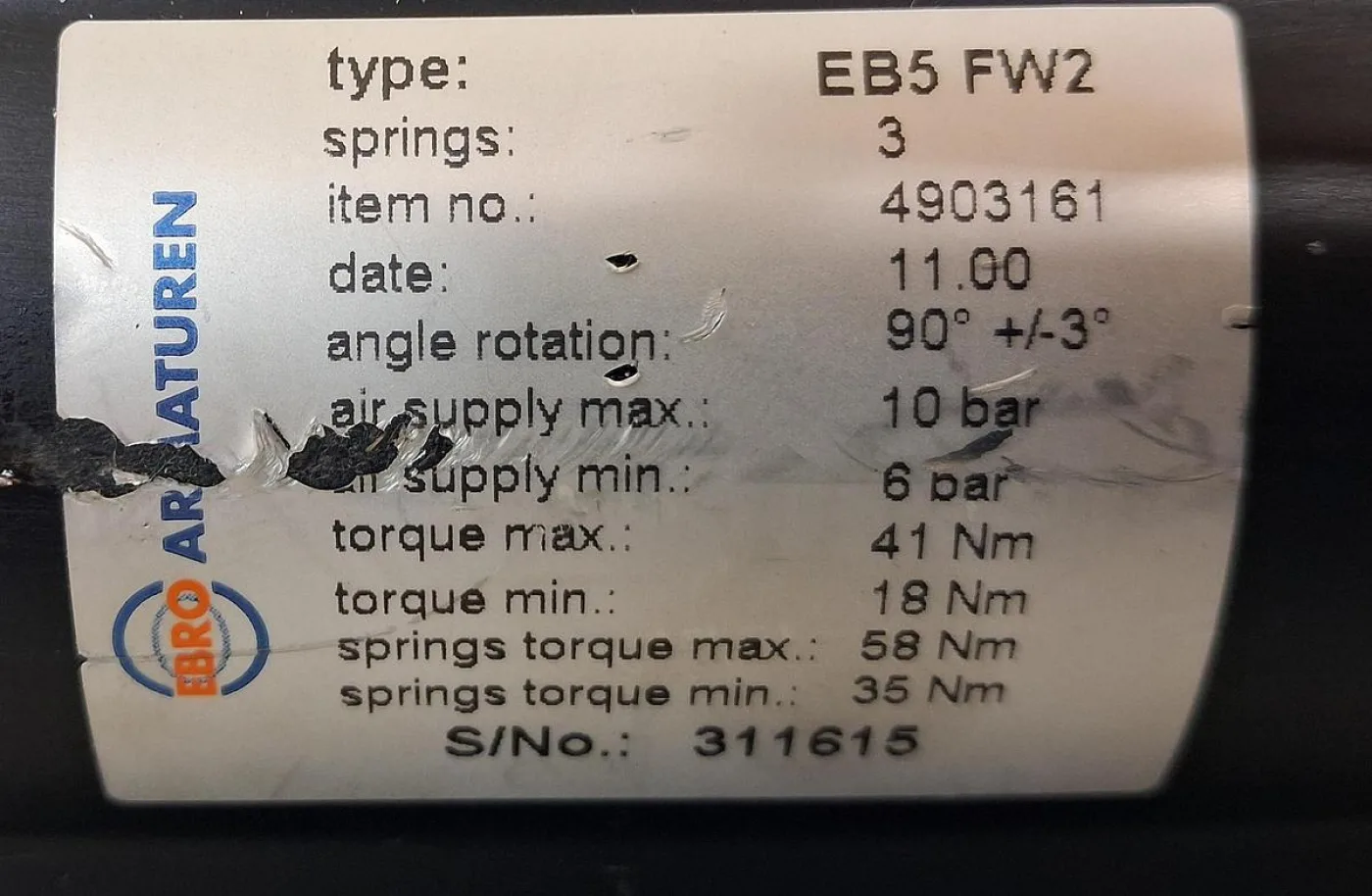 BAR GmbH EB5 FW2 Pneumatischer Schwenkantrieb - 3