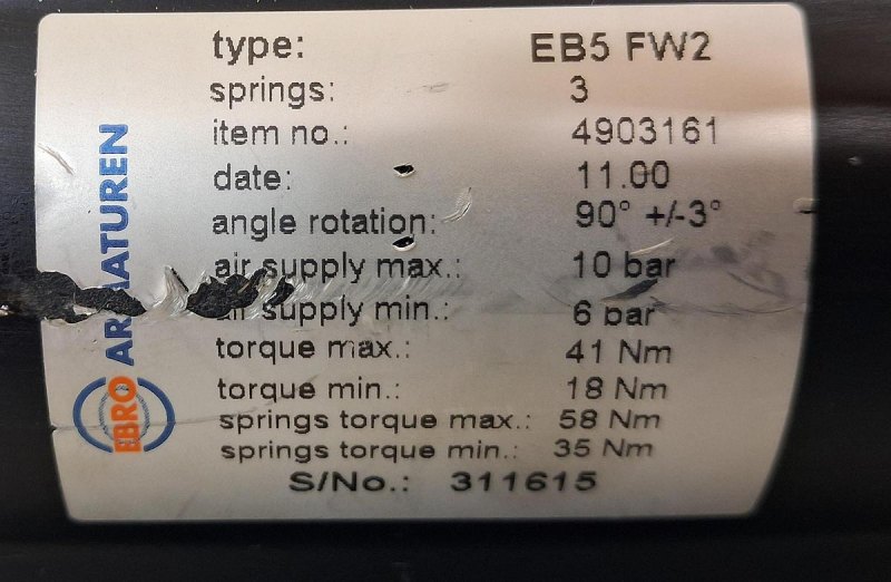 BAR GmbH EB5 FW2 Pneumatischer Schwenkantrieb