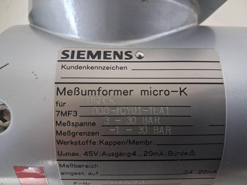 Siemens micro-K 7MF3000-1CY01-1EA1 Druckmessumformer