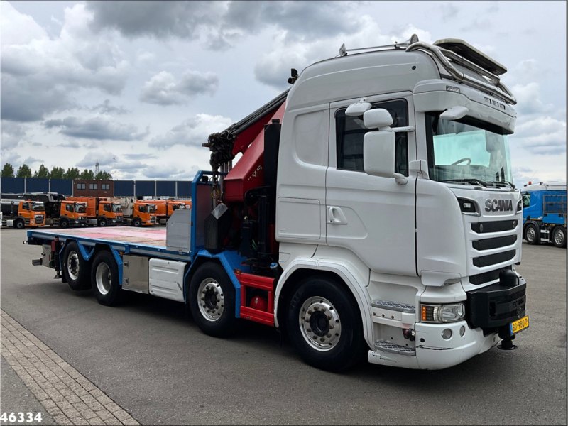 Scania R 580 8x2 V8 Retarder Euro 6 HMF 50 Tonmeter laadkraan + Fly-Jib