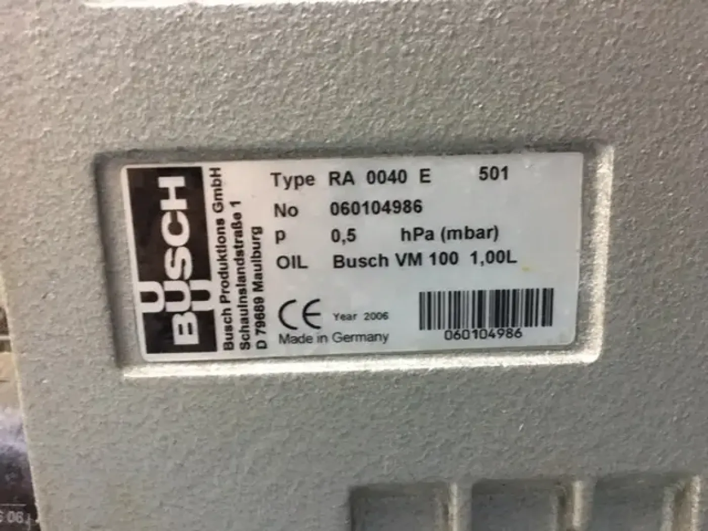 USED BUSCH RA 0040 E VACUUM PUMP - 6