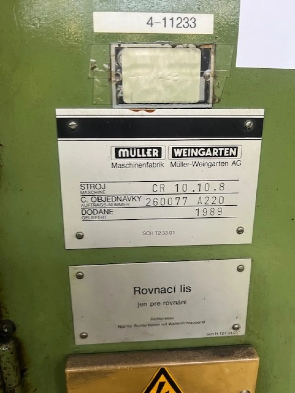 Straightening Press-MÜLLER 10 tons