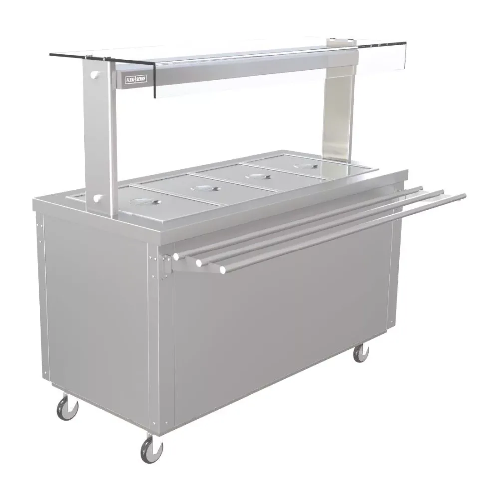 Parry Flexi-Serve Ambient Cupboard with Chilled Well and LED Illuminated Gantry FS-AW4PACK - islandcatering