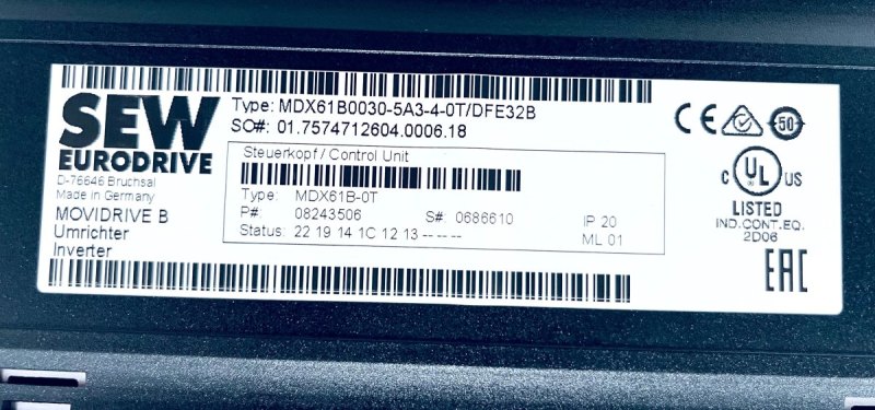 SEW Eurodrive Movidrive Umrichter MDX61B0030-5A3-4-0T