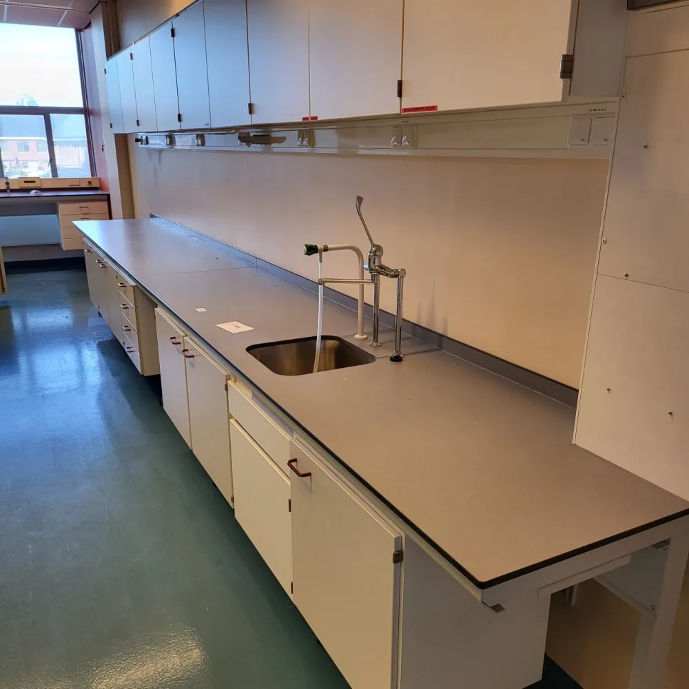 2012 - Used S+B Laboratory wall table (604 cm)