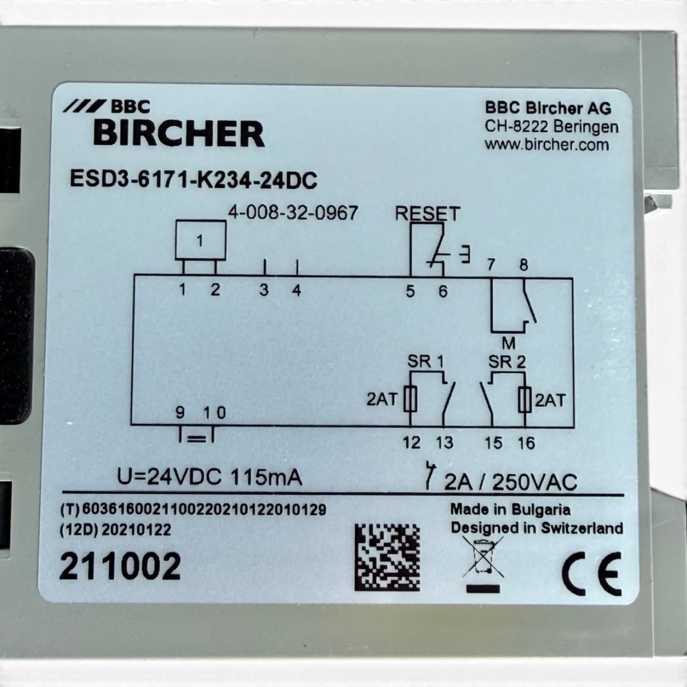 Bircher Reglomat Sicherheitsrelais ESD3-6171-K234 Art.-Nr. 6171-K234 HOMAG Nummer 4-008-32-0967 - 6