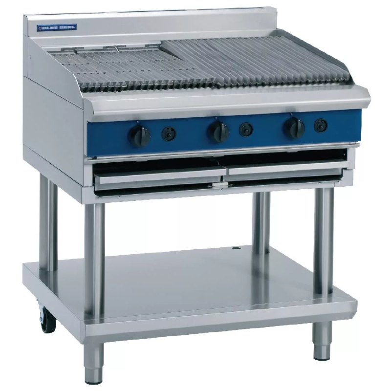 Blue Seal LPG Chargrill with Leg Stand G596-LS-LPG - islandcatering