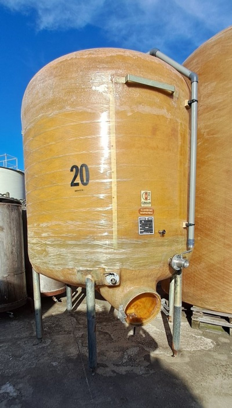 FIBERGLASS TANK MODEL STORAGE/VINIFICATION, CAPACITY 100 HL , WITH DRAIN OFF BOTTOM, SECOND HAND EQUIPMENT