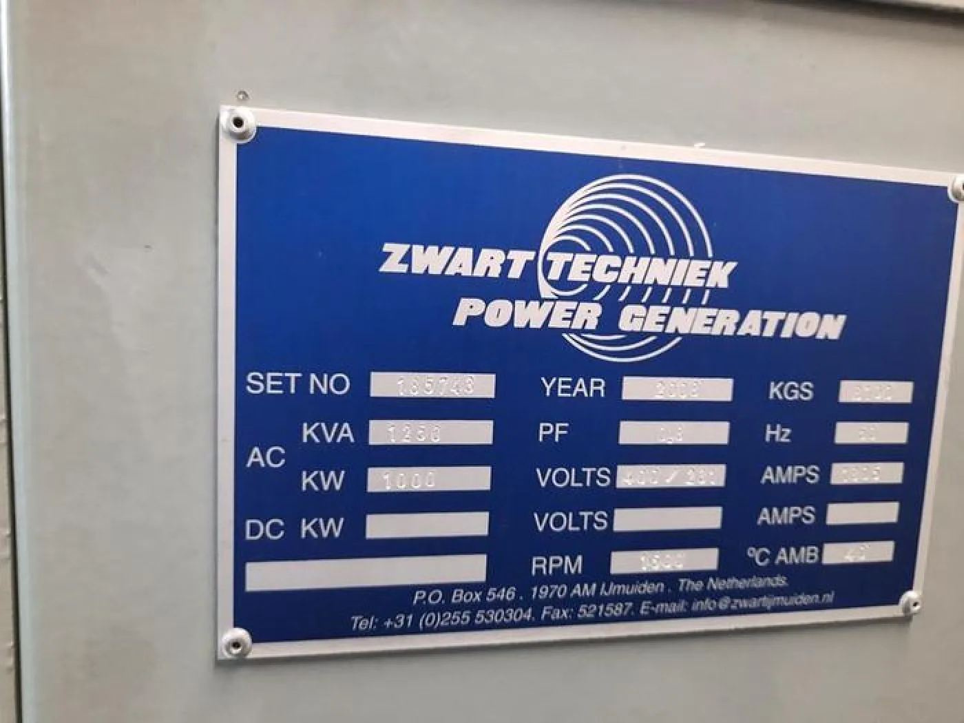 2009 MITSUBISHI S12R / LEROY SOMER DIESEL GEN.SET 1250 KVA - 3