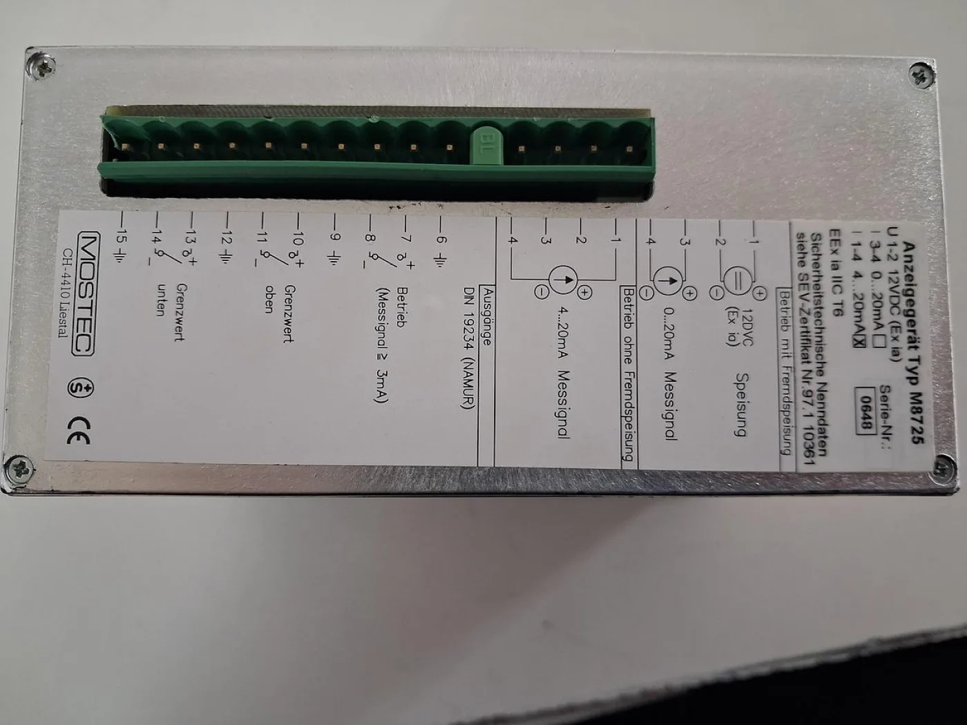 MOSTEC M8725-GV Digital Temperature Indicator 4–20 mA - 7