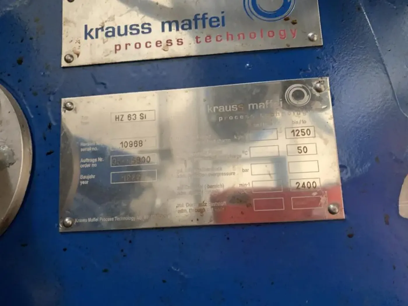 USED KRAUSS MAFFEI HZ 63 Si CENTRIFUGE - 6