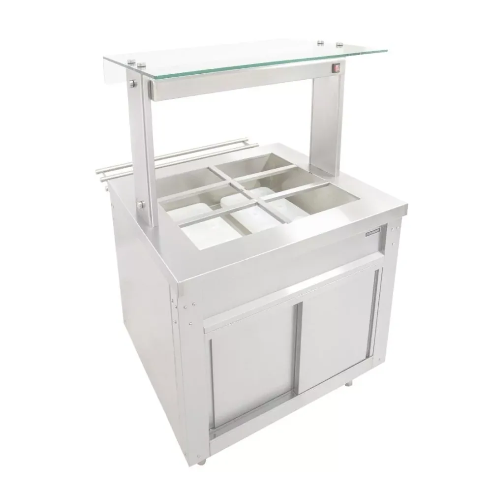 Parry Flexi-Serve Ambient Cupboard with Chilled Well and LED Illuminated Gantry FS-AW2PACK - islandcatering