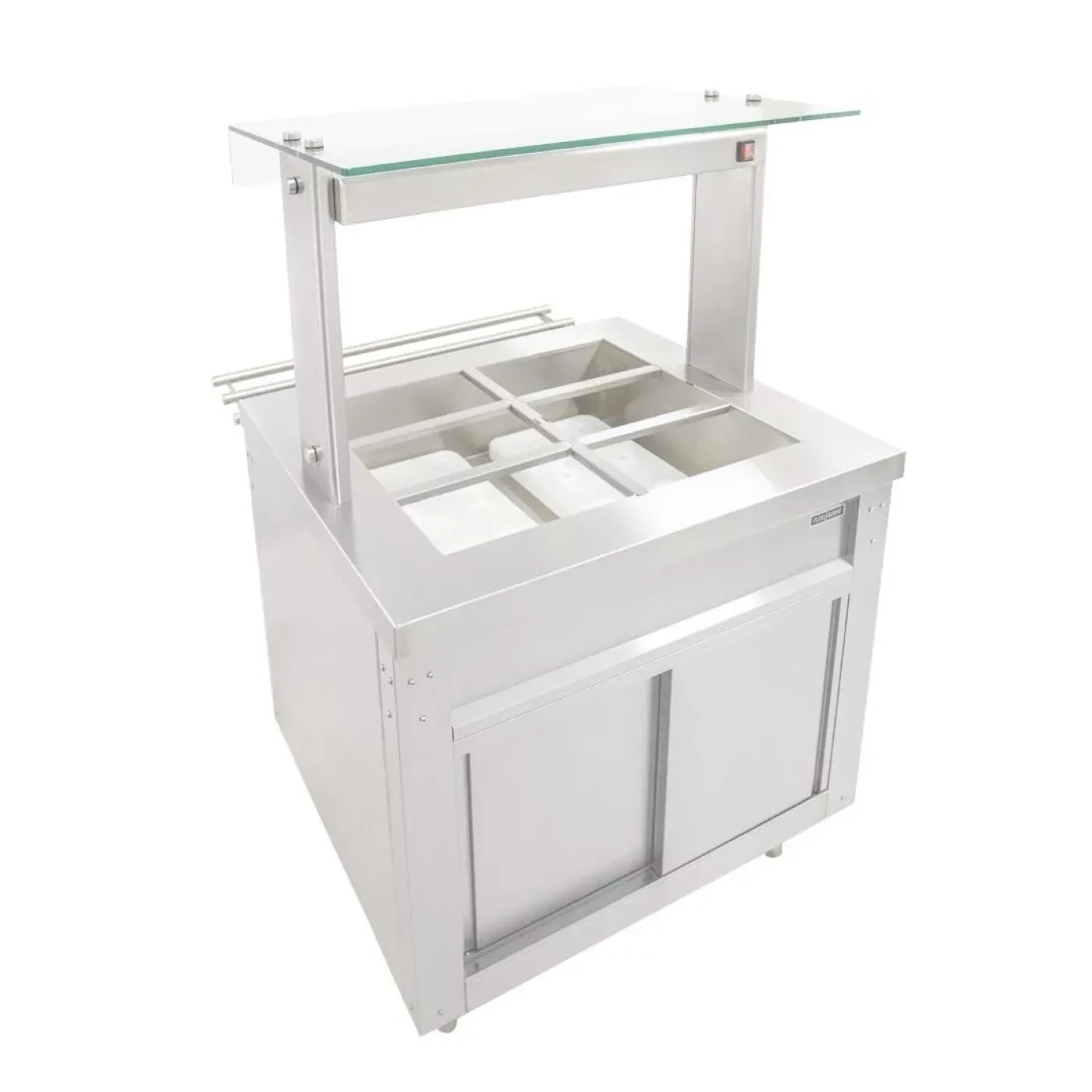 Parry Flexi-Serve Ambient Cupboard with Chilled Well and LED Illuminated Gantry FS-AW2PACK - islandcatering - 1