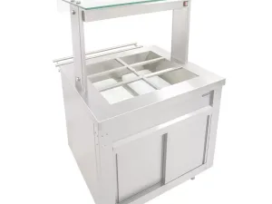 Parry Flexi-Serve Ambient Cupboard with Chilled Well and LED Illuminated Gantry FS-AW2PACK - islandcatering