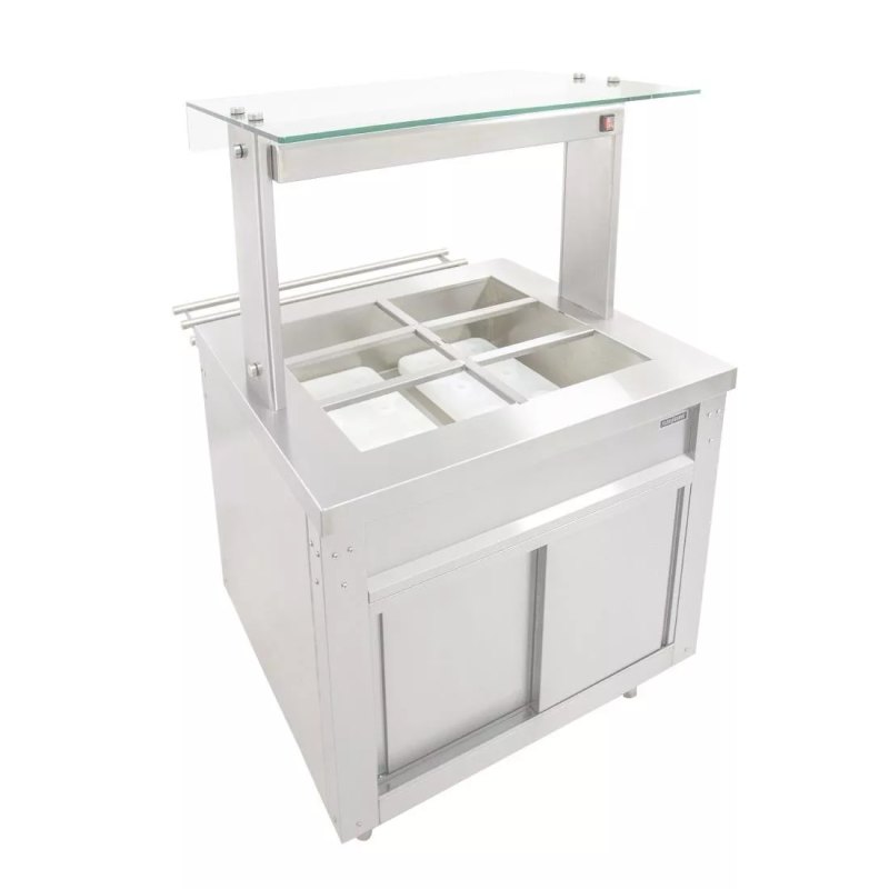 Parry Flexi-Serve Ambient Cupboard with Chilled Well and LED Illuminated Gantry FS-AW2PACK - islandcatering