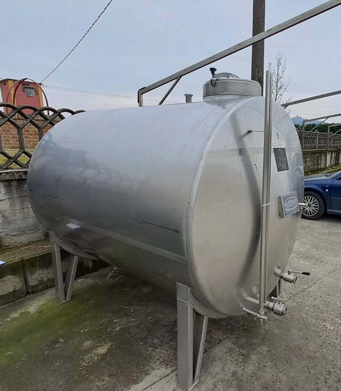HORIZONTAL STAINLESS STEEL TANK, AZZINI FIRM, CAPACITY 40 HL, STORAGE MODEL, SECOND-HAND EQUIPMENT - 4