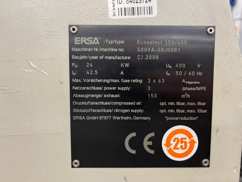 ERSA Ecoselect 350/450, vintage 2008