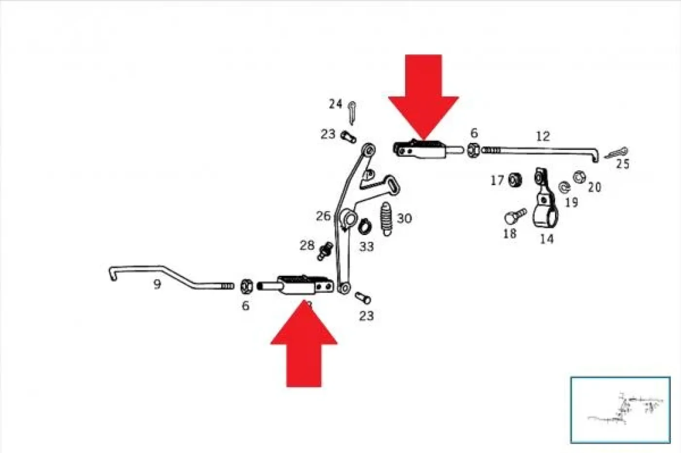 Veerbeugel differentieel sper bediening - 5