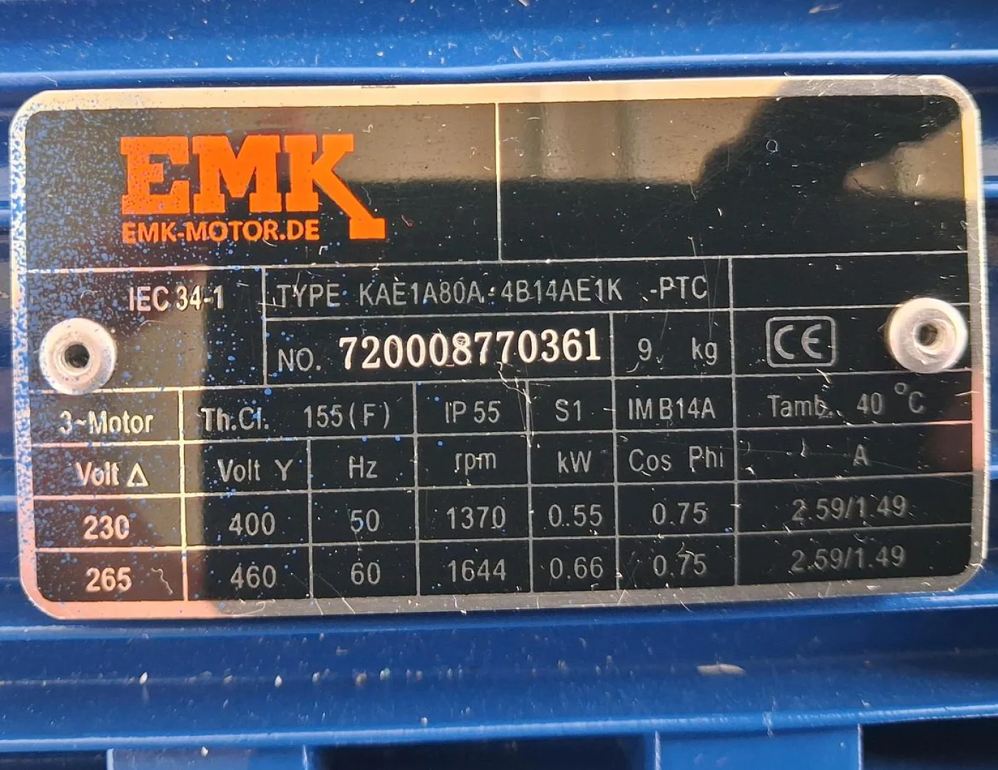 EMK KAE80A4-B14AEK Getriebemotor mit Hydro-Mec P302AS109DN Schneckengetriebe - 4