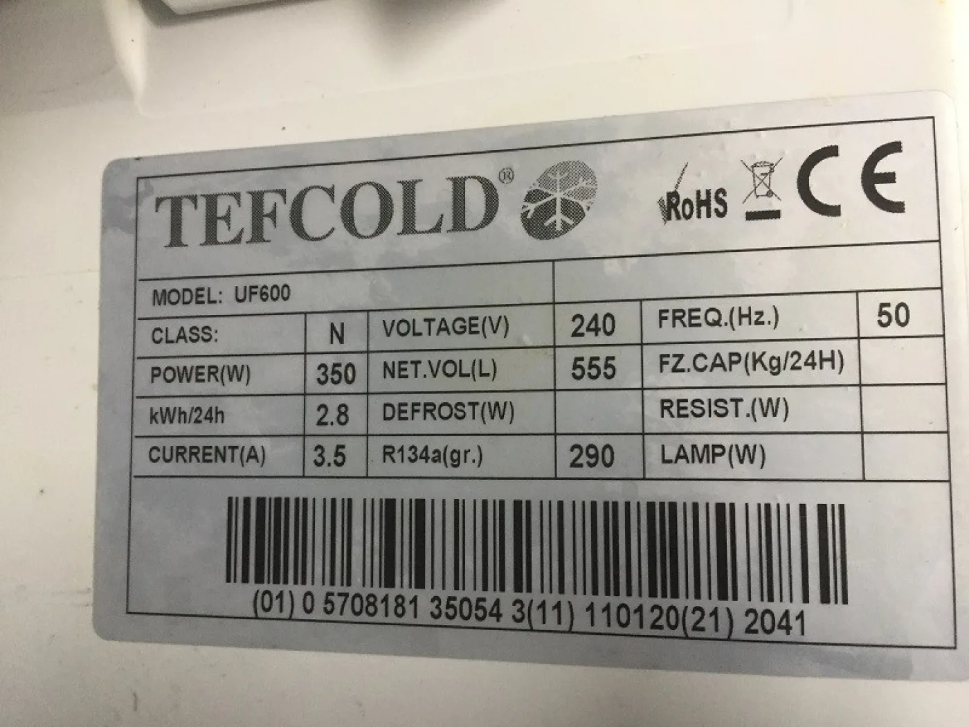Tefcold UF600 Freezer - 3