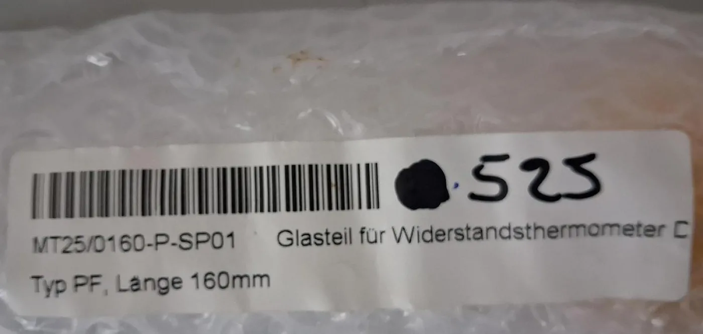 Normag Glasteil für Widerstandsthermometer – MT25/0160-P-SP01, Länge 160 mm – Typ PF - 3