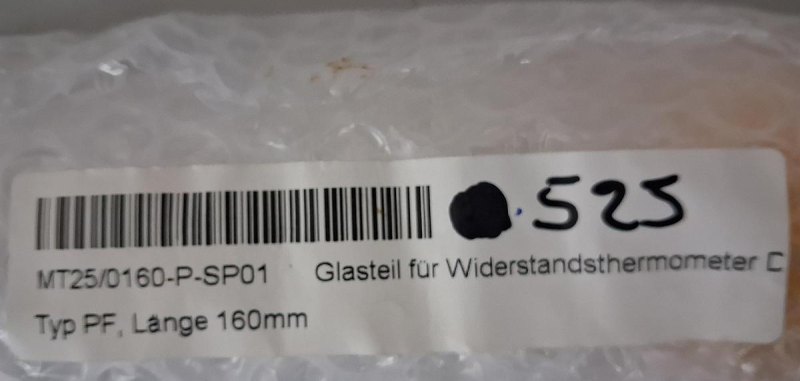 Normag Glasteil für Widerstandsthermometer – MT25/0160-P-SP01, Länge 160 mm – Typ PF